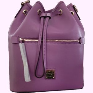 Dooney Light Mauve drawstring Lulu bag.